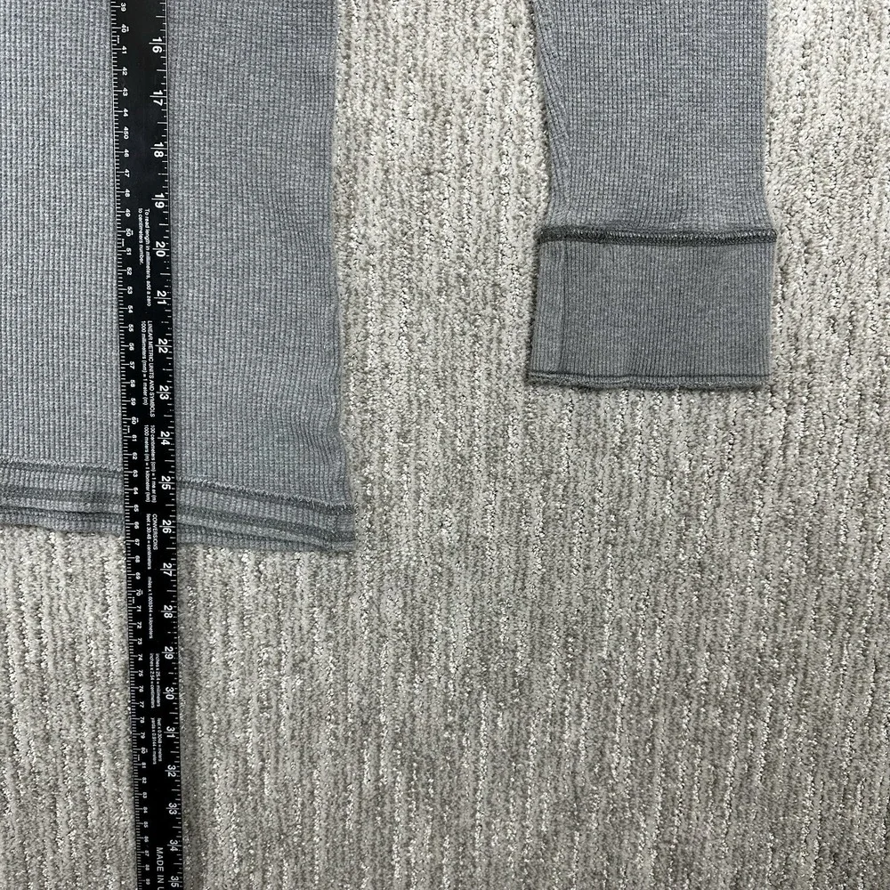 Hollister Mens Long Sleeve Thermal Waffle Knit Shirt Logo Gray Green Size‎ Large